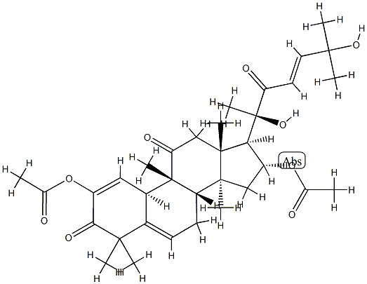 (10α,23E)-2,16α-Diacetoxy-20,25-dihydroxy-9β-methyl-19-norlanosta-1,5,23-triene-3,11,22-trione,26260-20-8,结构式