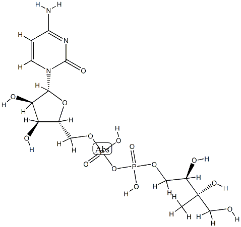 氨基嘧啶酮-4-二磷酸二胺-2-C-甲基-D-赤藓糖醇 结构式