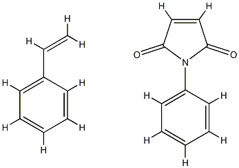 1H-Pyrrole-2,5-dione, 1-phenyl-, polymer with ethenylbenzene Struktur