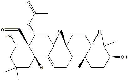 16α-Acetyloxy-3β,22α-dihydroxyolean-12-en-28-al Struktur