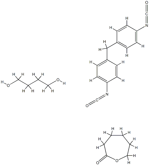 2-氧杂环庚酮与1,4-丁二醇和1,1'-亚甲基二(4-异氰酸根合苯)的聚合物 结构式