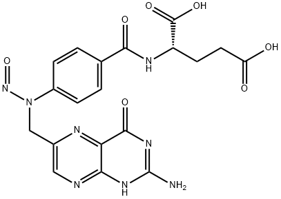 L-Glutamic acid,N-[4-[[(2-amino-1,4-dihydro-4-oxo-6-pteridinyl)methyl]nitrosoamino]benzoyl]-(9CI) Structure