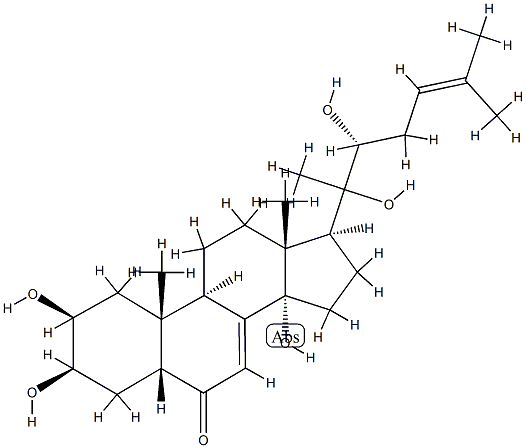 (20ξ,22R)-2β,3β,14,20,22-ペンタヒドロキシ-5β-コレスタ-7,24-ジエン-6-オン 化学構造式