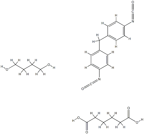 Hexanedioic acid, polymer with 1,4-butanediol and 1,1-methylenebis4-isocyanatobenzene Struktur