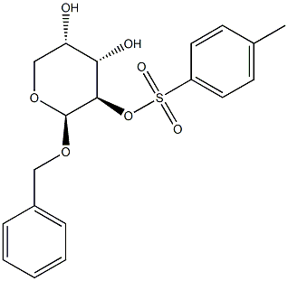 Benzyl β-L-arabinopyranoside 2-(p-toluenesulfonate) 结构式
