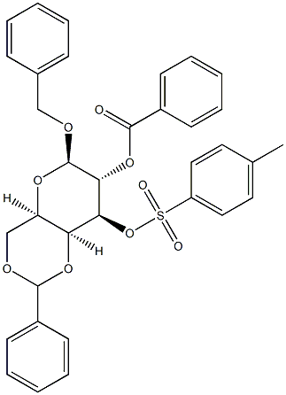 Benzyl 4-O,6-O-benzylidene-β-D-galactopyranoside 2-benzoate 3-(p-toluenesulfonate) Struktur