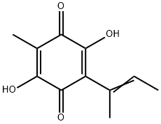 2,5-Cyclohexadiene-1,4-dione,2,5-dihydroxy-3-methyl-6-(1-methyl-1-propenyl)-(9CI) Struktur