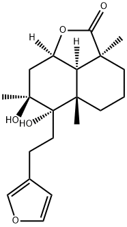 (2aS,8aα)-Decahydro-6-[2-(3-furyl)ethyl]-6α,7β-dihydroxy-2aα,5aβ,7-trimethyl-2H-naphtho[1,8-bc]furan-2-one 结构式