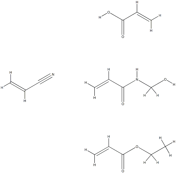 2-Propenoic acid, polymer with ethyl 2-propenoate, N-(hydroxymethyl)-2-propenamide and 2-propenenitrile|丙烯酸乙酯、丙烯酸、丙烯腈、N-羟甲基丙烯胺的共聚物