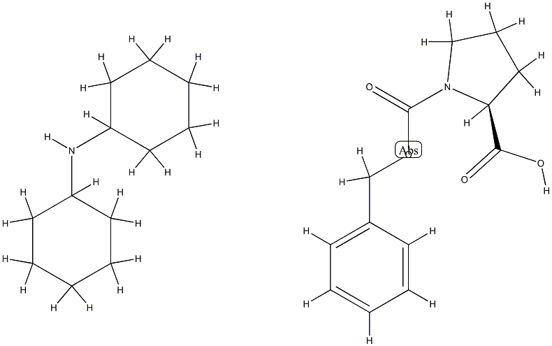 1-benzyl hydrogen (S)-pyrrolidine-1,2-dicarboxylate, compound with dicyclohexylamine (1:1) Structure