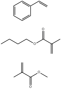 2-Propenoic acid, 2-methyl-, butyl ester, polymer with ethenylbenzene and methyl 2-methyl-2-propenoate Structure