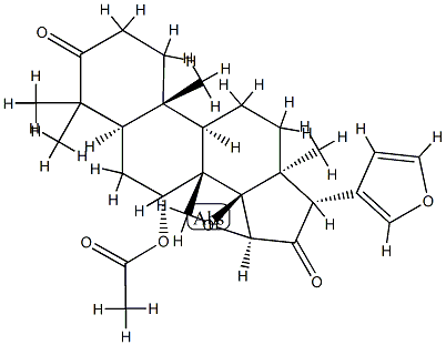 (13α,17α)-7α-(Acetyloxy)-14β,15β:21,23-diepoxy-4,4,8-trimethyl-24-nor-5α-chola-20,22-diene-3,16-dione Structure