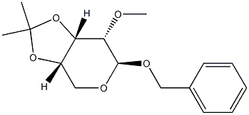 Benzyl 3-O,4-O-isopropylidene-2-O-methyl-β-L-ribopyranoside,26685-76-7,结构式