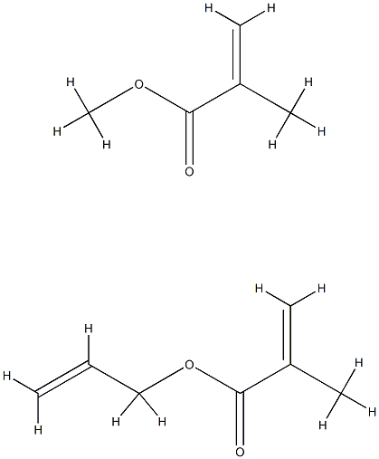2-甲基-2-丙烯酸甲酯与2-甲基-2-丙烯酸(2-丙烯)酯的聚合物 甲基丙烯酸甲酯、甲基丙烯酯丙烯基酯的聚合物, 26715-19-5, 结构式
