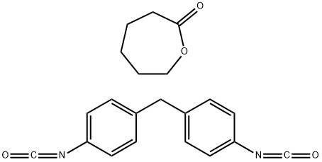 2-氧杂环庚酮与1,1'-亚甲基双(4-异氰酸根合苯)的聚合物 结构式