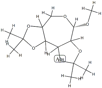 methyl 2,3-4,5-di-O-isopropylidine-glucoseptanoside,26784-78-1,结构式