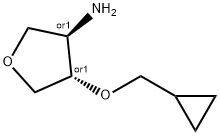 3-Furanamine,4-(cyclopropylmethoxy)tetrahydro-,(3R,4S)-rel-(9CI) Struktur