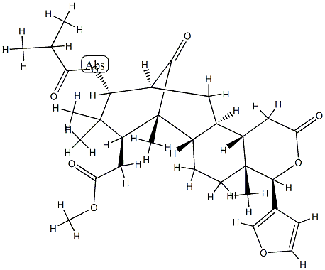 (4R,6aβ,12aα,12bβ)-4β-(3-フラニル)テトラデカヒドロ-4aβ,7,9,9-テトラメチル-10α-(2-メチル-1-オキソプロポキシ)-2,13-ジオキソ-7β,11β-メタノ-2H-シクロオクタ[f][2]ベンゾピラン-8β-酢酸メチル 化学構造式