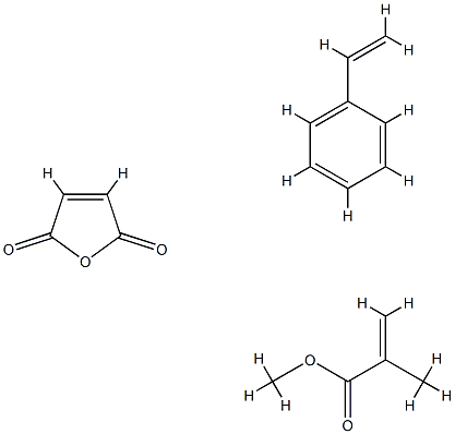 2-Propenoic acid, 2-methyl-, methyl ester, polymer with ethenylbenzene and 2,5-furandione Struktur