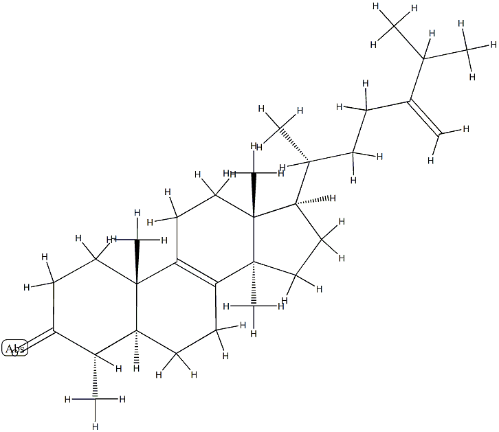 24-Methylene-29-nor-5α-lanost-8-en-3-one Structure