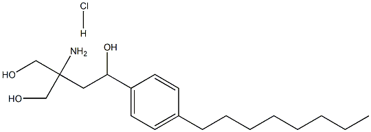 3-氨基-3-(羟甲基)-1-(4-辛基苯基)-1,4-丁二醇盐酸盐,268557-51-3,结构式