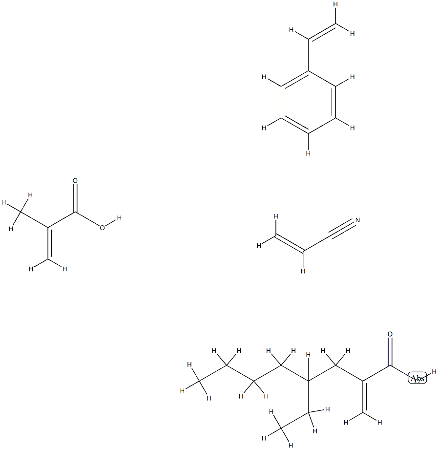 2-Propenoic acid, 2-methyl-, polymer with ethenylbenzene, 2-ethylhexyl 2-propenoate and 2-propenenitrile 化学構造式