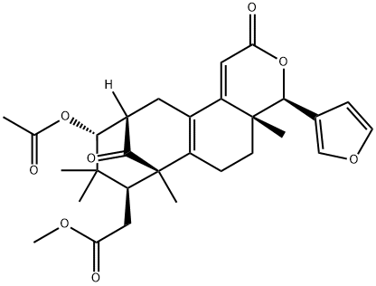 4,4a,5,6,7,8,9,10,11,12-Decahydro-10α-acetoxy-4β-(3-furyl)-4aβ,7α,9,9-tetramethyl-2,13-dioxo-7β,11β-methano-2H-cycloocta[f][2]benzopyran-8β-acetic acid methyl ester 结构式