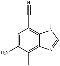 1H-Benzimidazole-4-carbonitrile,6-amino-7-methyl-(9CI) 化学構造式