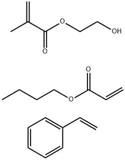 2-Propenoic acid, 2-methyl-, 2-hydroxyethyl ester, polymer with butyl 2-propenoate and ethenylbenzene Struktur