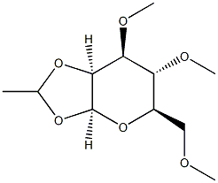 1-O,2-O-エチリデン-3-O,4-O,6-O-トリメチル-β-D-マンノピラノース 化学構造式