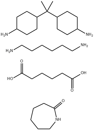 Hexanedioic acid, polymer with hexahydro-2H-azepin-2-one, 1,6-hexanediamine and 4,4'-(1-methylethylidene)bis[cyclohexanamine] Struktur