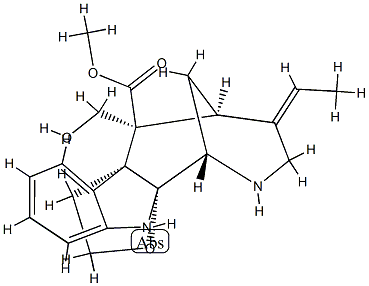4,5-Secoakuammilan-17-oic acid, 2,5-epoxy-1,2-dihydro-16-(hydroxymethy l)-, methyl ester, (2alpha,16S)-,26988-11-4,结构式