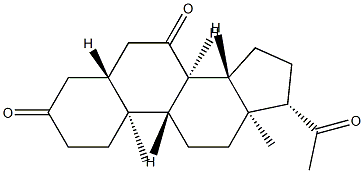 5α-プレグナン-3,7,20-トリオン 化学構造式
