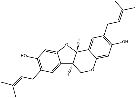 (6aR,11aR)-6aα,11aα-Dihydro-2,8-bis(3-methyl-2-butenyl)-6H-benzofuro[3,2-c][1]benzopyran-3,9-diol Structure