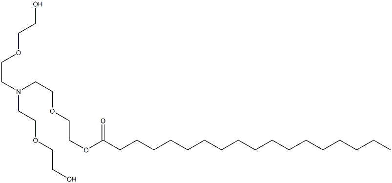 Poly(oxy-1,2-ethanediyl), .alpha.,.alpha.',.alpha.''-(nitrilotri-2,1-ethanediyl)bis[.omega.-hydroxy-, monooctadecanoate (ester) Struktur