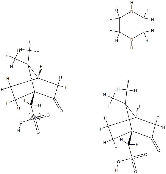 2-oxobornane-10-sulphonic acid, compound with piperazine (2:1) 结构式