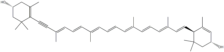 (3R,3'R,6'R)-7,8-ジデヒドロ-β,ε-カロテン-3,3'-ジオール 化学構造式