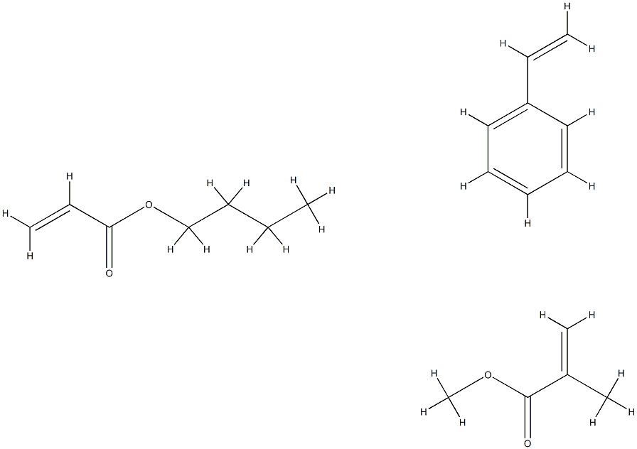 2-甲基-2-丙烯酸甲酯与2-丙烯酸丁酯和乙烯基苯的聚合物 结构式