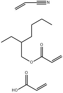 2-丙烯酸与2-丙烯酸-2-乙基己酯和2-丙烯腈的聚合物, 27233-89-2, 结构式