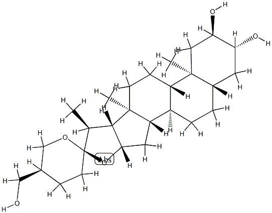 (25S)-5α-Spirostane-2α,3β,27-triol Struktur