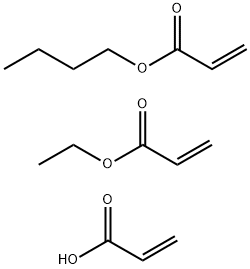 2-丙烯酸与2-丙烯酸丁酯和2-丙烯酸乙酯的聚合物, 27322-15-2, 结构式