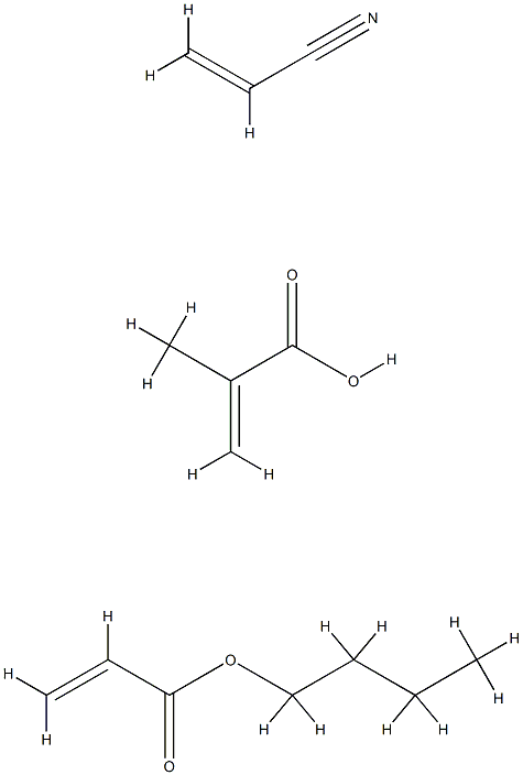 2-Propenoic acid, 2-methyl-, polymer with butyl 2-propenoate and 2-propenenitrile 化学構造式