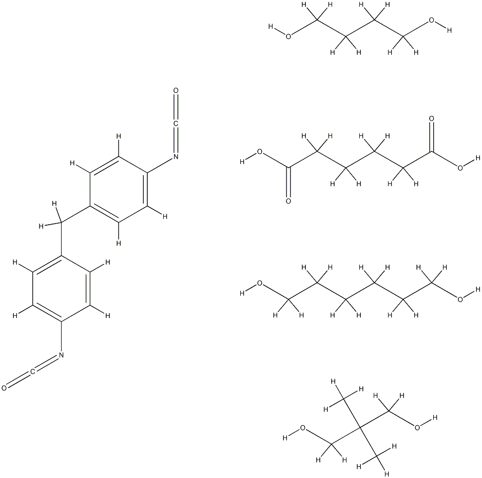 Hexanedioic acid, polymer with 1,4-butanediol, 2,2-dimethyl-1,3-propanediol, 1,6-hexanediol and 1,1-methylenebis4-isocyanatobenzene Struktur