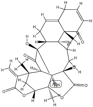 (16β,22R)-14α,17-Epoxy-13,14,20,22-tetrahydroxy-1,15-dioxo-16,24-cyclo-13,14-secoergosta-2,5,25(27)-triene-18,26-dioic acid 18,20:26,22-dilactone Struktur