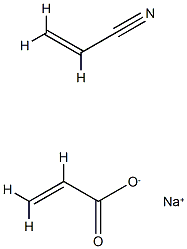 2-丙烯酸钠盐与2-丙烯腈的聚合物, 27638-19-3, 结构式