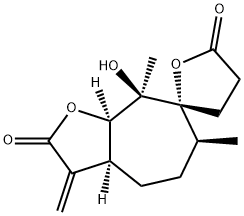 (3aS,7R,8aβ)-3aβ,4,5,6,8,8a,3',4'-Octahydro-8α-hydroxy-6α,8-dimethyl-3-methylenespiro[7H-cyclohepta[b]furan-7,2'(5'H)-furan]-2,5'(3H)-dione Structure