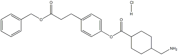 4-[[[4β-(アミノメチル)シクロヘキサン-1α-イル]カルボニル]オキシ]ベンゼンプロパン酸ベンジル 化学構造式