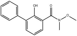 2-羟基-N-甲氧基-N-甲基-[1,1-二联苯]-3-甲酰胺 结构式