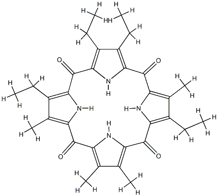 2,3,7,17-Tetraethyl-8,12,13,18-tetramethyl-21H,23H-porphyrin-5,10,15,20(22H,24H)-tetrone Struktur