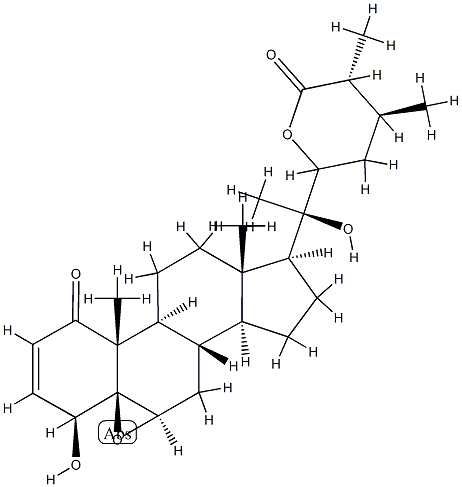 (20R,25R)-5,6β-Epoxy-4β,20,22-trihydroxy-1-oxo-5β-ergost-2-en-26-oic acid δ-lactone Structure